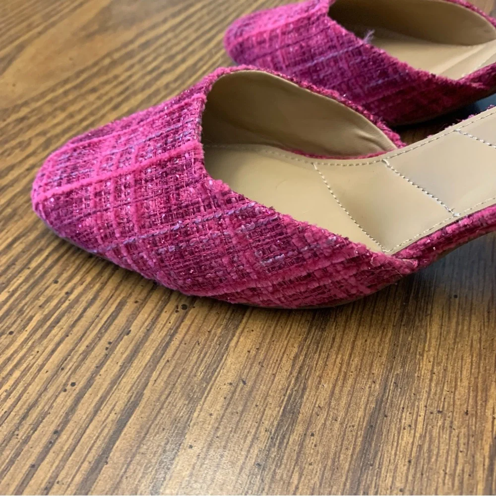 Kelly & Katie Jakie Fuchsia Tweed Ankle Strap Heels Size 6M - Picture 4 of 10
